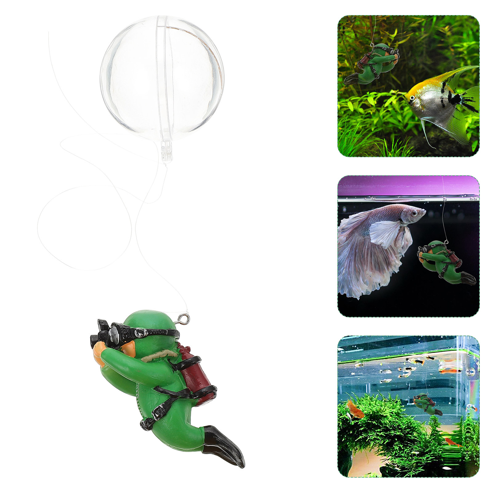 Aquarium Fish Low Maintenance - Decoración Flotante de Buceador para Pecera,