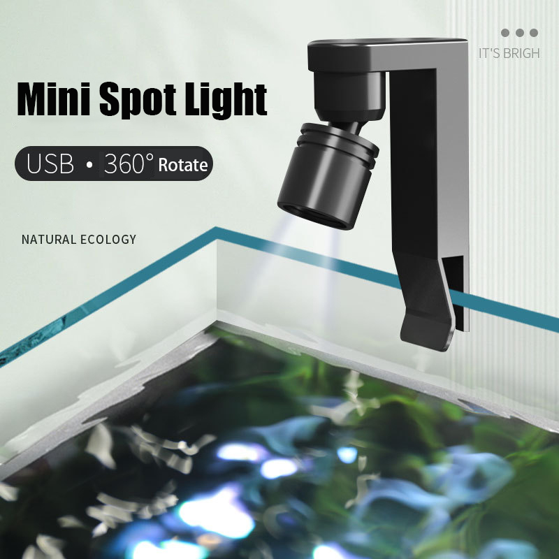 Aquarium Fish Yellow - Luz de abrazadera USB impermeable, foco