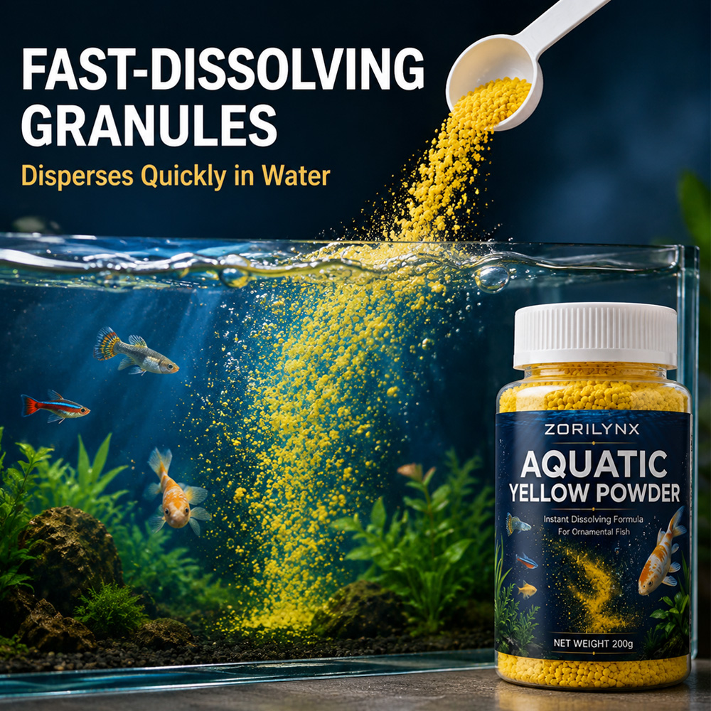 Aquarium Fish Yellow - Gránulos de Polvo Amarillo Acuático de
