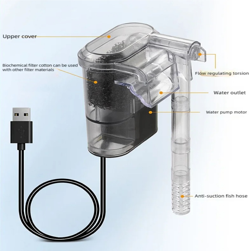 Mini Filtro USB Suspendido par - Aquarium Fish Tank Cleaner reseña y precio