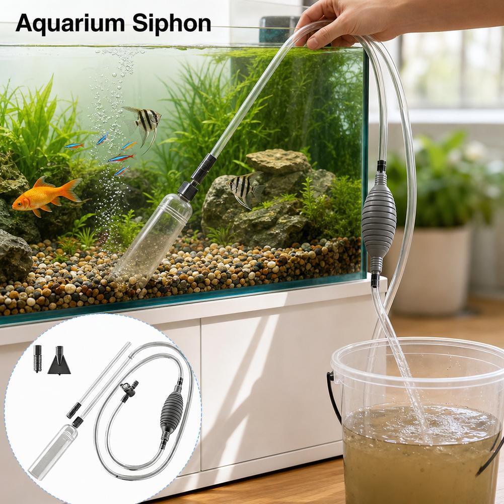 Sifón Manual para Acuario, Kit - Aquarium Fish Tank Cleaner reseña y precio