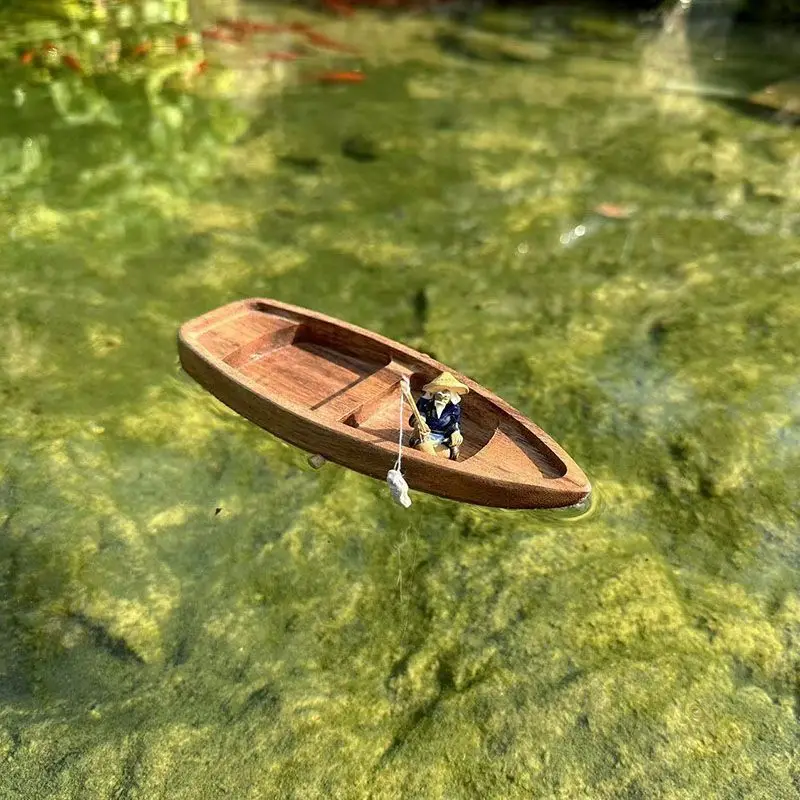 Barco de madera hecho a mano,  - Aquarium Fish Games reseña y precio
