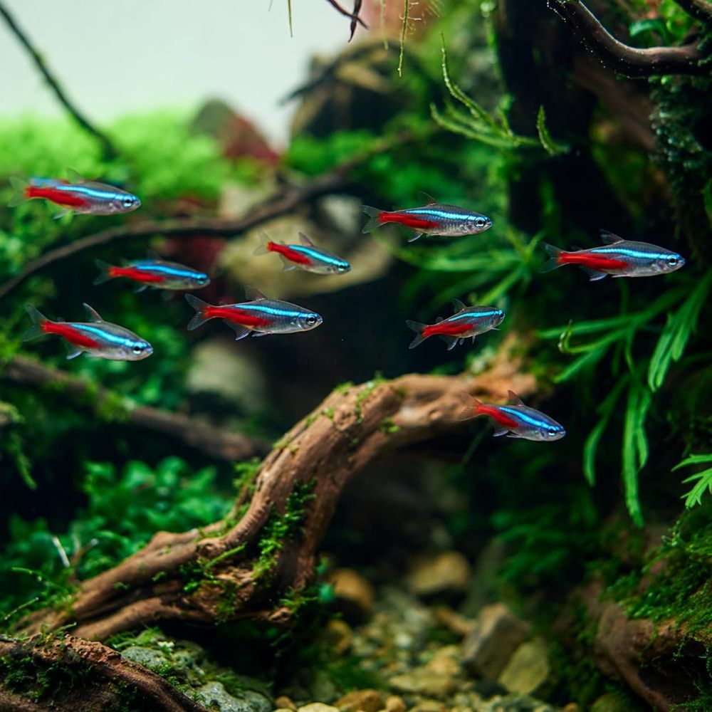Peces Tetra Neón de Agua Dulce - Tetra Fish In Aquarium reseña y precio