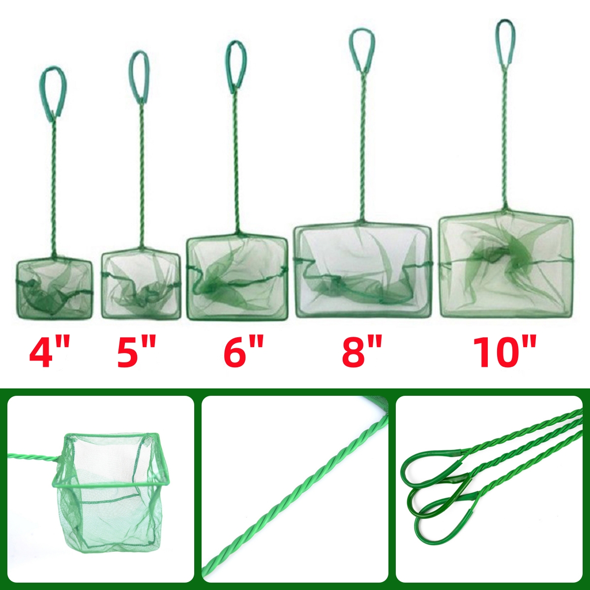 Red de pescado verde de nailon - Fish Net Handle reseña y precio